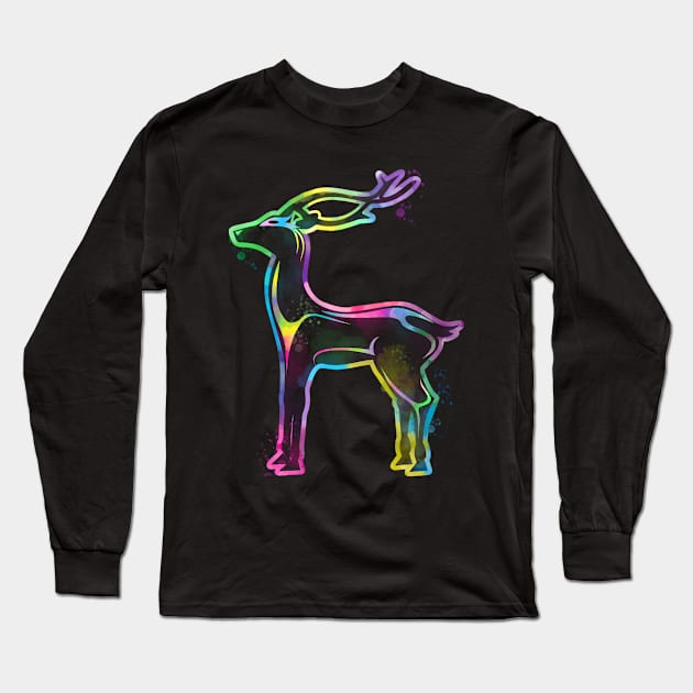 deer watercolor Long Sleeve T-Shirt by osvaldoport76